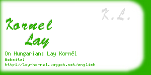 kornel lay business card