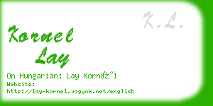 kornel lay business card